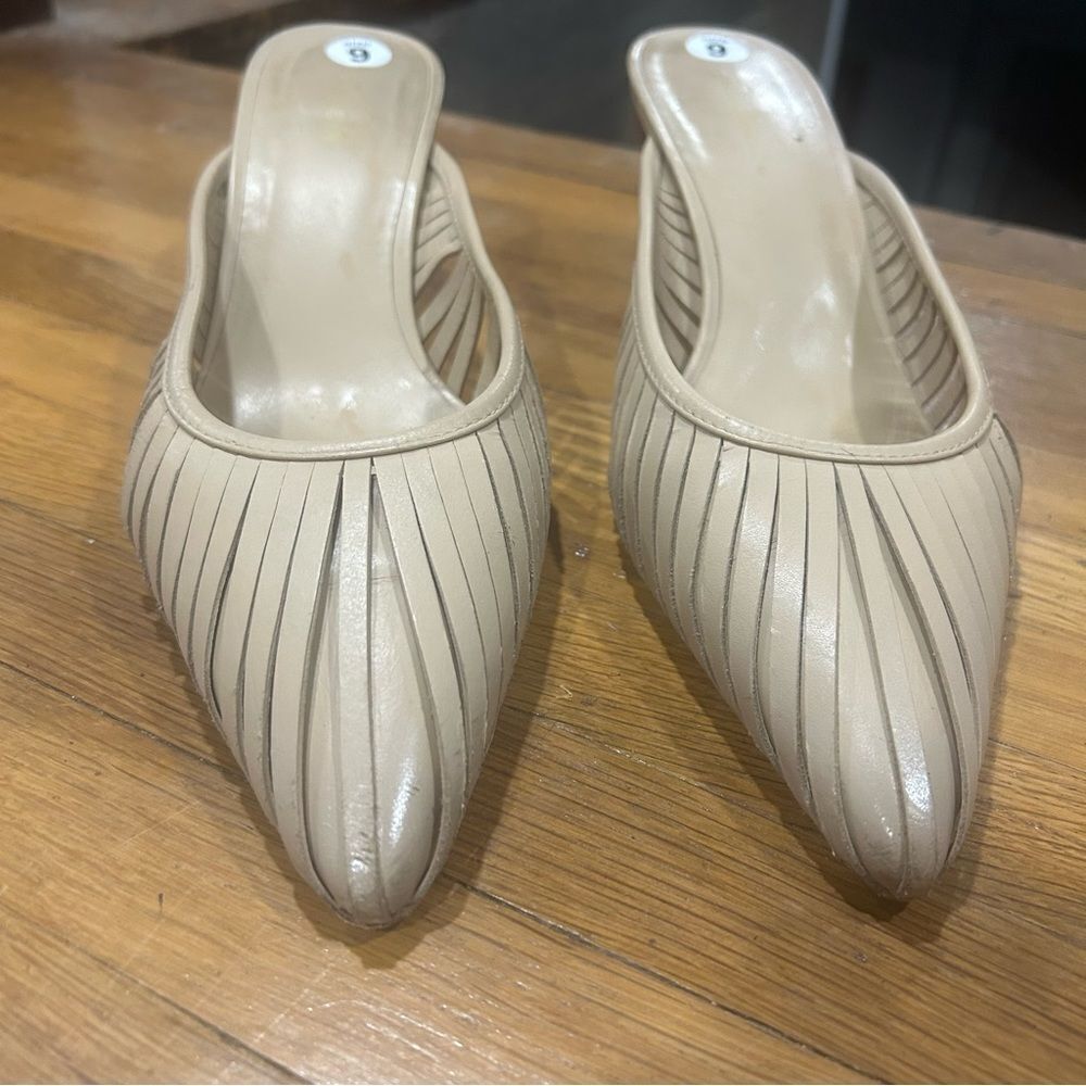 Cult Gaia Beige Mules with Unique Heel - Picture 10 of 16